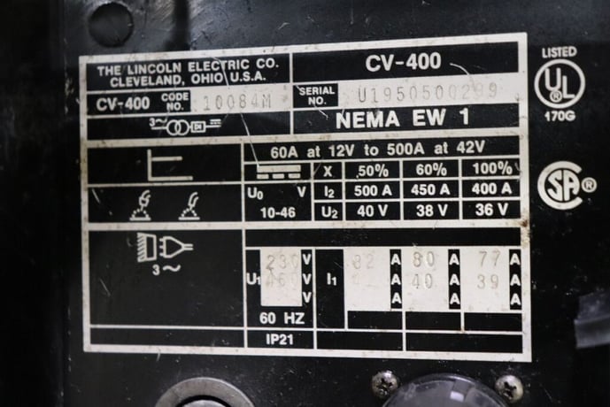 Lincoln #CV-400, DC power source, welder with LN-9 GMA wire feeder, not working, for parts - Image 7