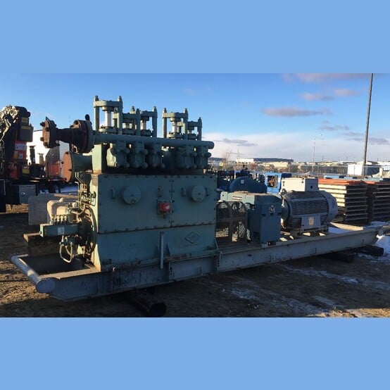301 GPM, 3365 PSI, 600 HP Gardner Denver AJAX #Q600, Quintuplex Plunger Pump Skid, 1991 - Image 1