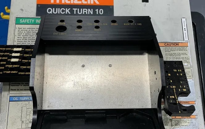 Mazak #QT-10, CNC lathe, 22 KVA, Mazatrol T Plus control, chip conveyor, 1997 - Image 4
