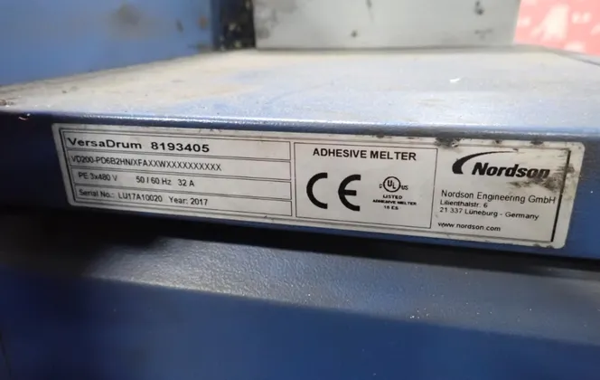 Nordson #VersaDrum-200, Adhesive Drum Melter, 2017 - Image 9