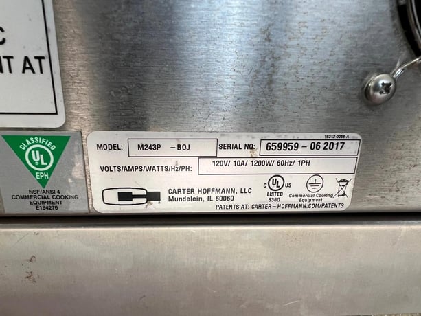Carter Hoffman #M243P-BOJ, Warming Unit/Heated Holding Cabinet, 8 heated tray slots, 120 Volt, 1PH - Image 4