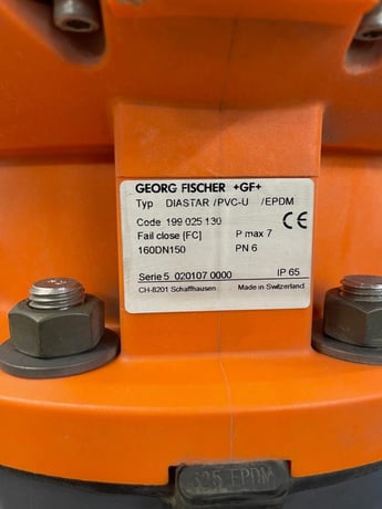 6" George Fischer, PVC Diaphragm Valve, pneumatic actuator - Image 2