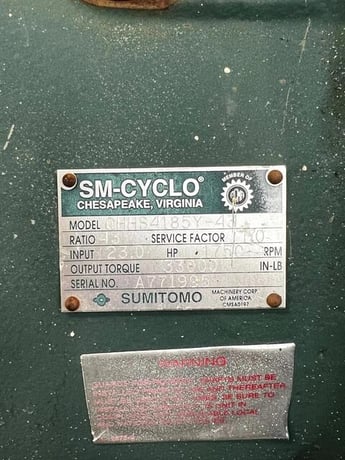 23 HP @ 1750 RPM, Sumitomo #CHHS4185Y-43, Speed Reducer/Gearbox, 43.00 :1 ratio - Image 2