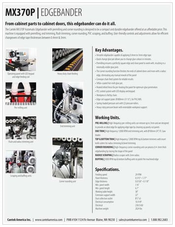 Cantek #MX370-P, Edgebander with Pre-Mill, 2022 - Image 7