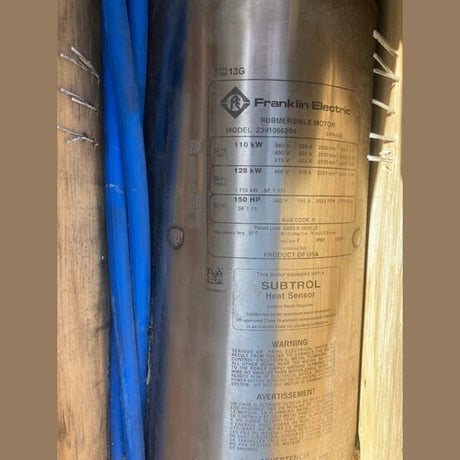 Franklin Electric, Submersible Pump Motor, 150 HP, 3525 RPM, 380/460 Volts, 3PH, 50/60 Hz, (2 available) - Image 2