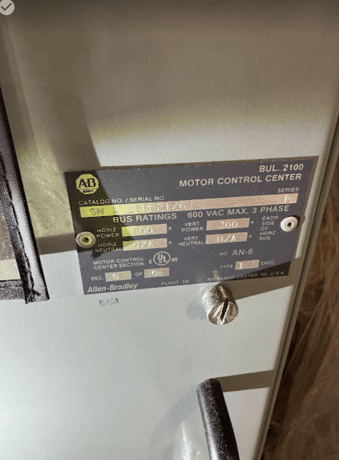 Allen-Bradley, Centerline 2100, Motor Control Center (MCC) - Image 2