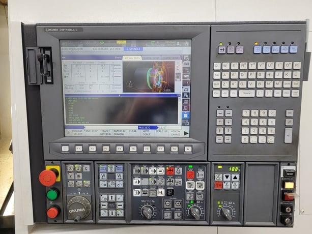Okuma #GENOS-L300-MYW-E, CNC Turning Center, Y-Axis, C-Axis, Sub Spindle, Live Tooling, 2018 - Image 3