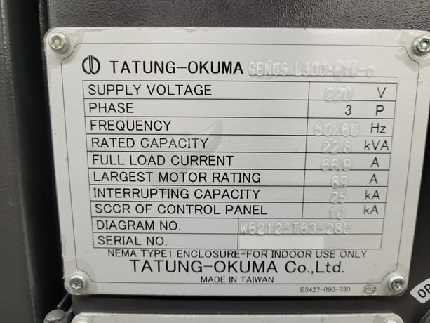 Okuma #GENOS-L300-MYW-E, CNC Turning Center, Y-Axis, C-Axis, Sub Spindle, Live Tooling, 2018 - Image 10