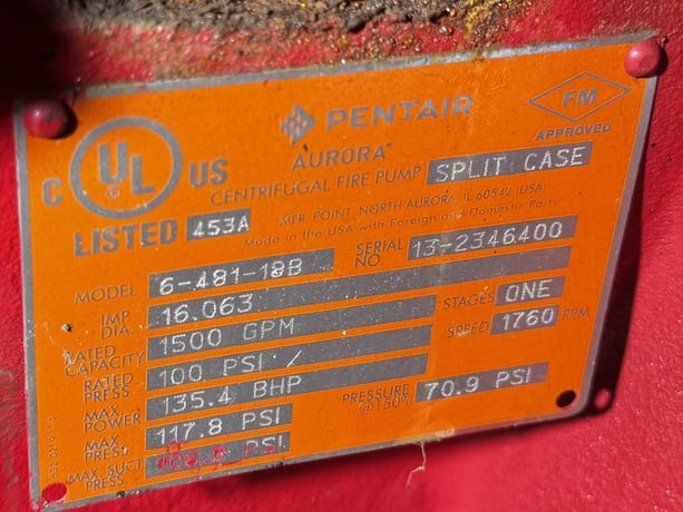 1500 GPM @ 100 psi, Pentair Aurora 6-481-18B UL/FM Diesel Fire Pump Package - Clark Controller - Image 7