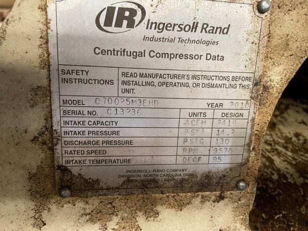 2419 acfm, 130 psig, Ingersoll Rand Centac #C70025M3EHD, 600 HP, 480 V. (2 available) - Image 3