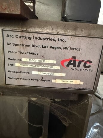 Arc Specialties Cutting Industries #Arc-Cut-Pro-20, CNC plasma cutting system, 6' x 20', Hypertherm XPR 300 - Image 4