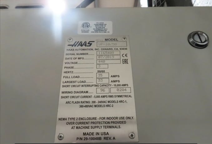 Haas #VF-10/50, vertical machining center, 120" X, 32" Y, 30" Z, 7500 RPM, 30 HP, CAT50, 30 automatic tool - Image 9