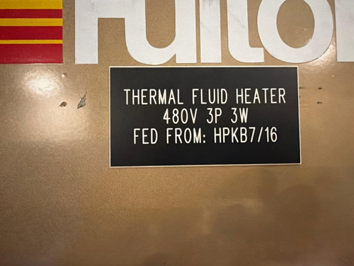 Fulton, Thermal Fluid Heater Skid, 480 V., 3-Phase, Skid Mounted w/ Pump, Motor & Control Panel - Image 2