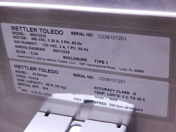 Mettler Toledo #ICS469D-LB60, Conveyor Check Weigher, 60 lb. Capacity, 480 VAC - Image 8