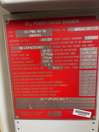 2000 Amps, ABB, 242 PMG 40 20 242 PMG 40-20, 242 kV, High Voltage Circuit Breaker - Image 2