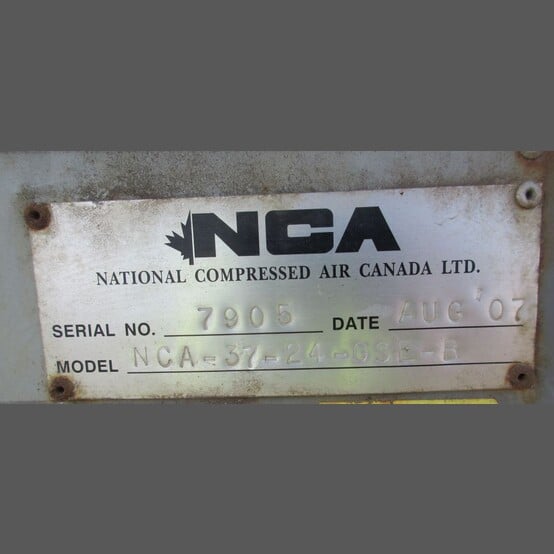 1,300 SCFM, 350 PSI, National Compressed Air #NCA-37-24-GSE-B, rotary screw drill booster compressor, 150 HP - Image 3