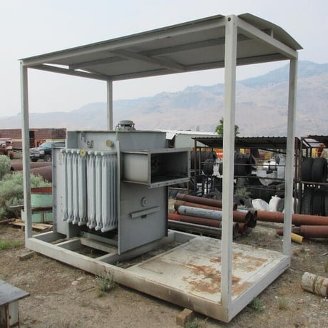 500 KVA 13,200 Primary, 480Y/277 Secondary, General Electric #M 125152B, Liquid Filled Pad Transformer 3 Phase - Image 1