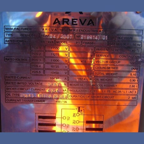 2000 KVA 11,000 Primary, 415V Secondary, Areva #PT, Oil Filled Distribution Transformer 3 Phase, Never Used - Image 2