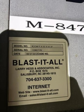 Blast-It-All, Walk-In Abrasive Blast Room/Blast Cabinet System, 108" wide x 120" long x 120" high room, dust - Image 3