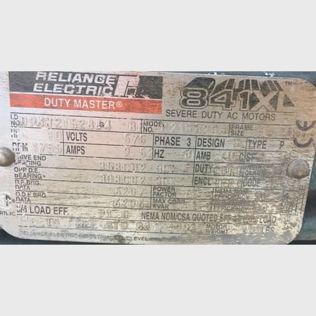 10 HP 1755 RPM Reliance, Frame 215T, 575 Volts, Electric Motor - Image 2