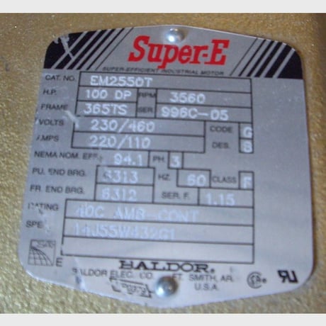 100 HP 3550 RPM New Baldor, ODP, 460 Volts, Electric Motor - Image 2