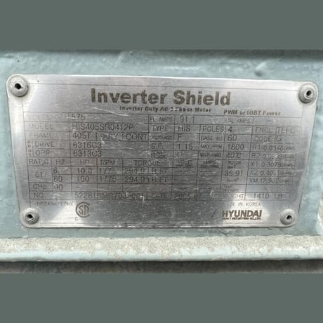 100 HP 1775 RPM Hyundai, Frame 405T, 575 Volts, Model HIS405SR0412P, Electric Motor - Image 2