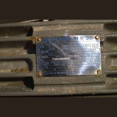 15 HP 3525 RPM Teco Westinghouse, Frame 254T, 575 Volts, Electric Motor - Image 2