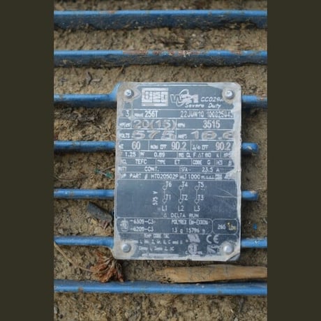 20 HP 3515 RPM Weg, Frame 256T, 575 Volts, Electric Motor - Image 2