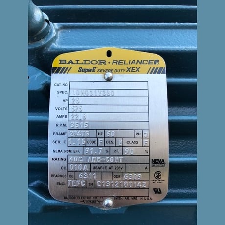 25 HP 3515 RPM Baldor, Frame 284TS, 575 Volts, Electric Motor - Image 5