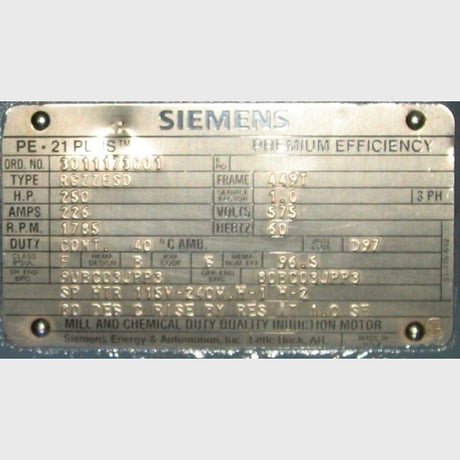 250 HP 1800 RPM Siemens, Frame 449T, 575 Volts, Electric Motor - Image 5