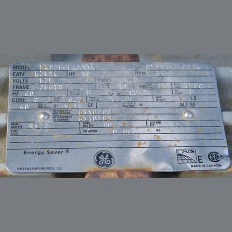 30 HP 3550 RPM General Electric, Frame 286TS, 575 Volts, Electric Motor - Image 2