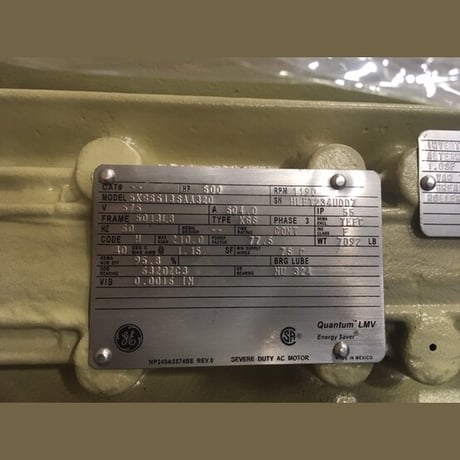 500 HP 1190 RPM General Electric, Frame 5013LB, 575 Volts, Model 5KSS518SAA320, Electric Motor - Image 3