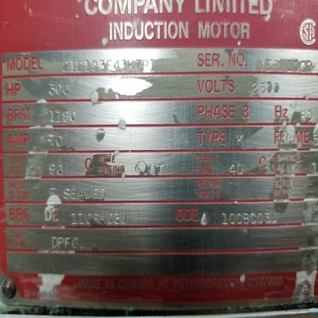 300 HP 1200 RPM General Electric, Frame 584VZ, 2300 Volts, Electric Motor - Image 4