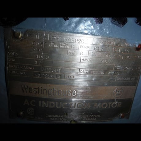 350 HP 1800 RPM Westinghouse, Frame 509P20, 3 phase, 4000 Volts, Electric Motor - Image 2