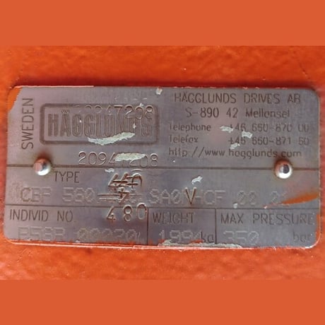 30200 cc per rev Hagglunds #CBP 560, Hydraulic Drive Motor, 160 kNm Torque, 5076 PSI, 135, Used - Image 2