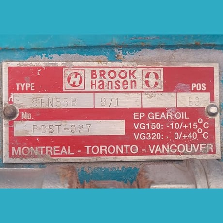 15 HP 1760 RPM Brook Hansen #SFN55B, Gearmotor, 9:1 Ratio, 3 phase, 575 Volts - Image 6