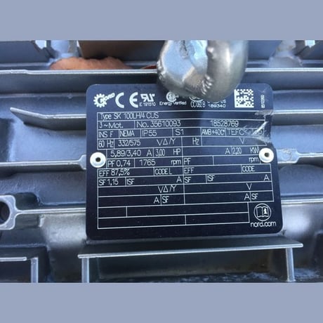 3 HP 1765 RPM Nord, Gearhead Motor, 575 Volts - Image 2