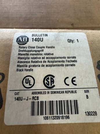 Allen-Bradley Rotary Operating Handle 140U-J-RCB 600V Allis-Chalmers, 250V DC - Image 3