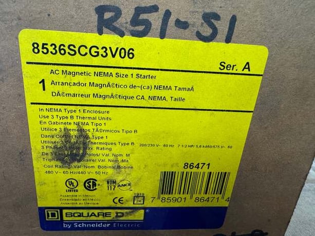 Square D NEMA Size 1 Motor Starter 8536SCG3V06 - Image 5