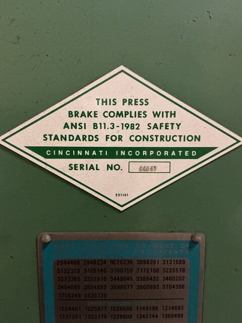 175 Ton, Cincinnati #175CBx10FT, press brake, 10' overall, 10" stroke, 30 HP, 460 V. - Image 7