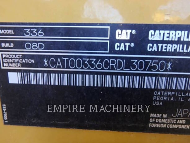 Caterpillar 336-08 PTE, 550 hours, S/N: RDL30750, 2025 - Image 5