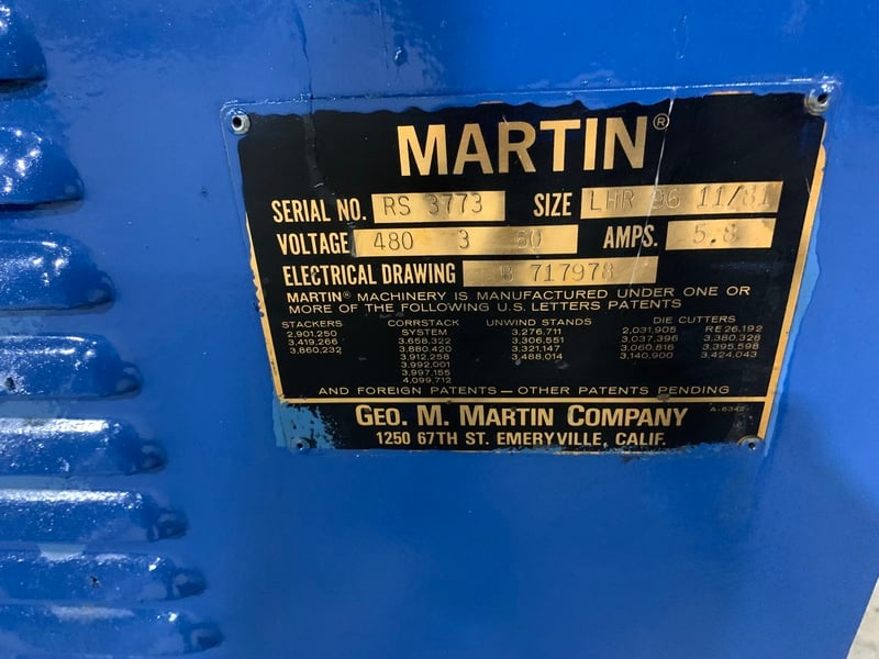 Martin, Shaftless Floor Pickup Unwind Stand, 96" L-R max. web roll width, 7,000 lb. roll capacity, 480 Volt - Image 8