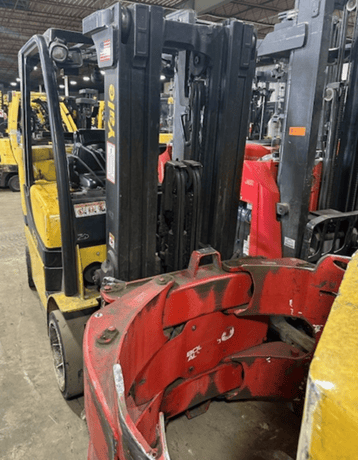 8,000 lb. Yale #GLC080VX, Forklift, 51" Bolzoni paper roll clamp, 85" lowered mast, 174" raised mast, 3-stage - Image 1