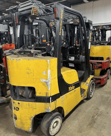 8,000 lb. Yale #GLC080VX, Forklift, 51" Bolzoni paper roll clamp, 85" lowered mast, 174" raised mast, 3-stage - Image 2