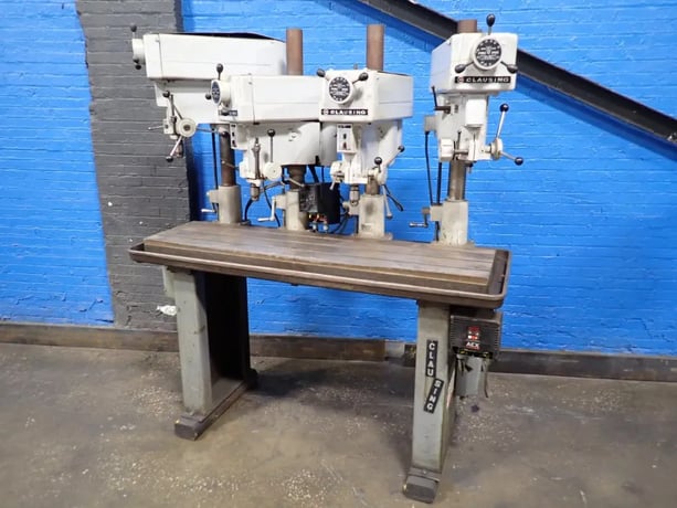 14 Clausing #1666, 4-Head Drill Press Station, 15" x 60" Table, .75 HP, 460 V. - Image 1