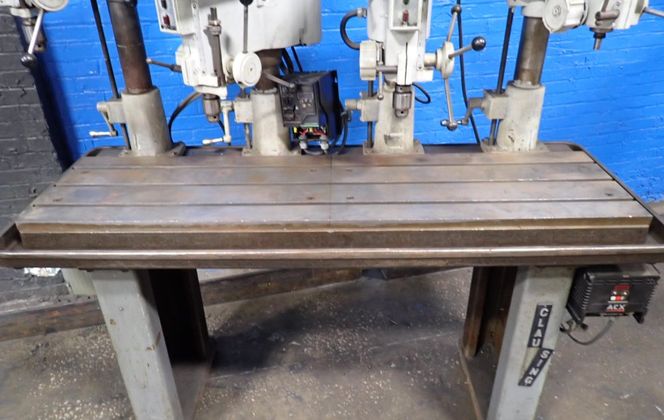 14 Clausing #1666, 4-Head Drill Press Station, 15" x 60" Table, .75 HP, 460 V. - Image 4