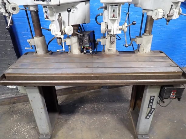 14 Clausing #1666, 4-Head Drill Press Station, 15" x 60" Table, .75 HP, 460 V. - Image 5