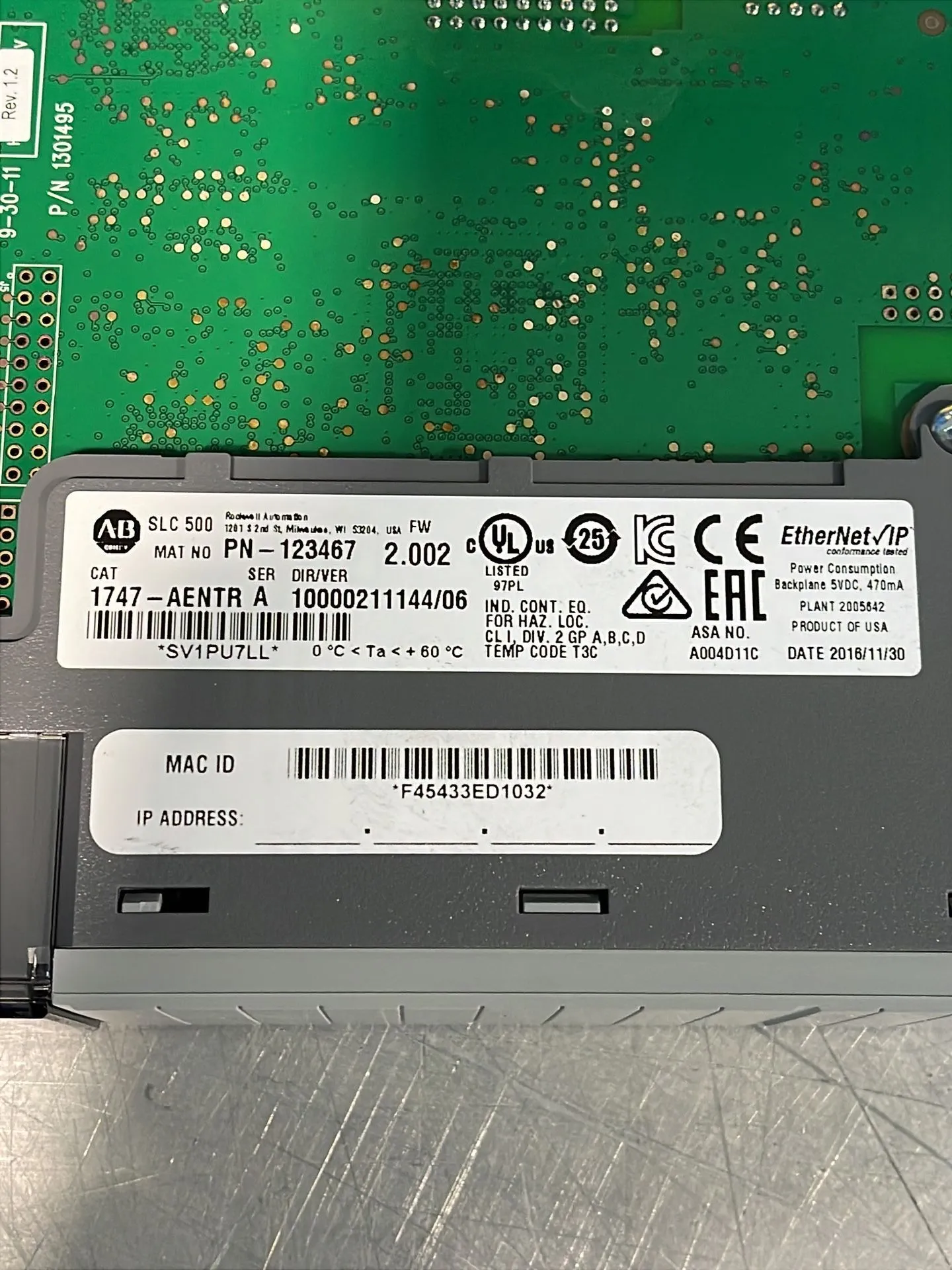 Allen-Bradley #1747-AENTR, Ethernet/IP Communication Adapter Module - Image 3