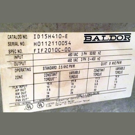 10 HP Baldor #ID15H410-E, h4 series ac variable frequency dri, 460 Volts - Image 2