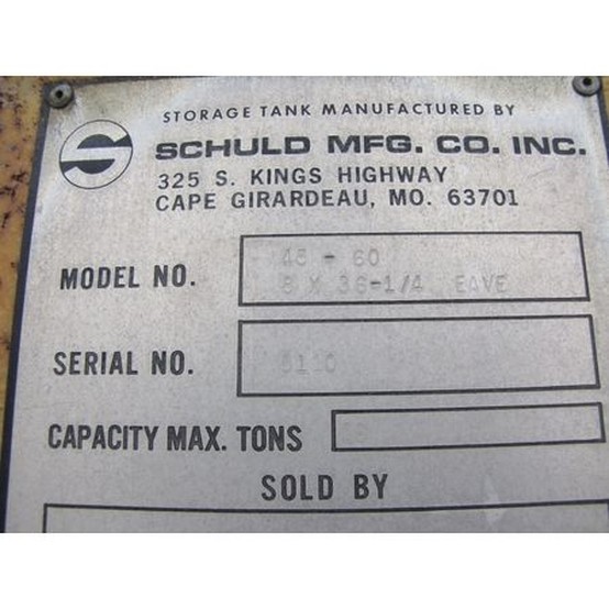 6,598 Gal. Aluminum Silo, 882 Cu. Ft., 8' diameter x 39' H, 1/4" Thick 5052 Alloy, Eccentric Cone Discharge - Image 8